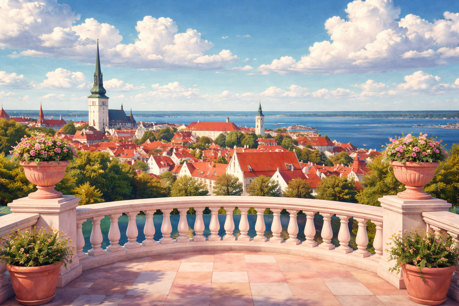 Tallinn Old Town panoramic view