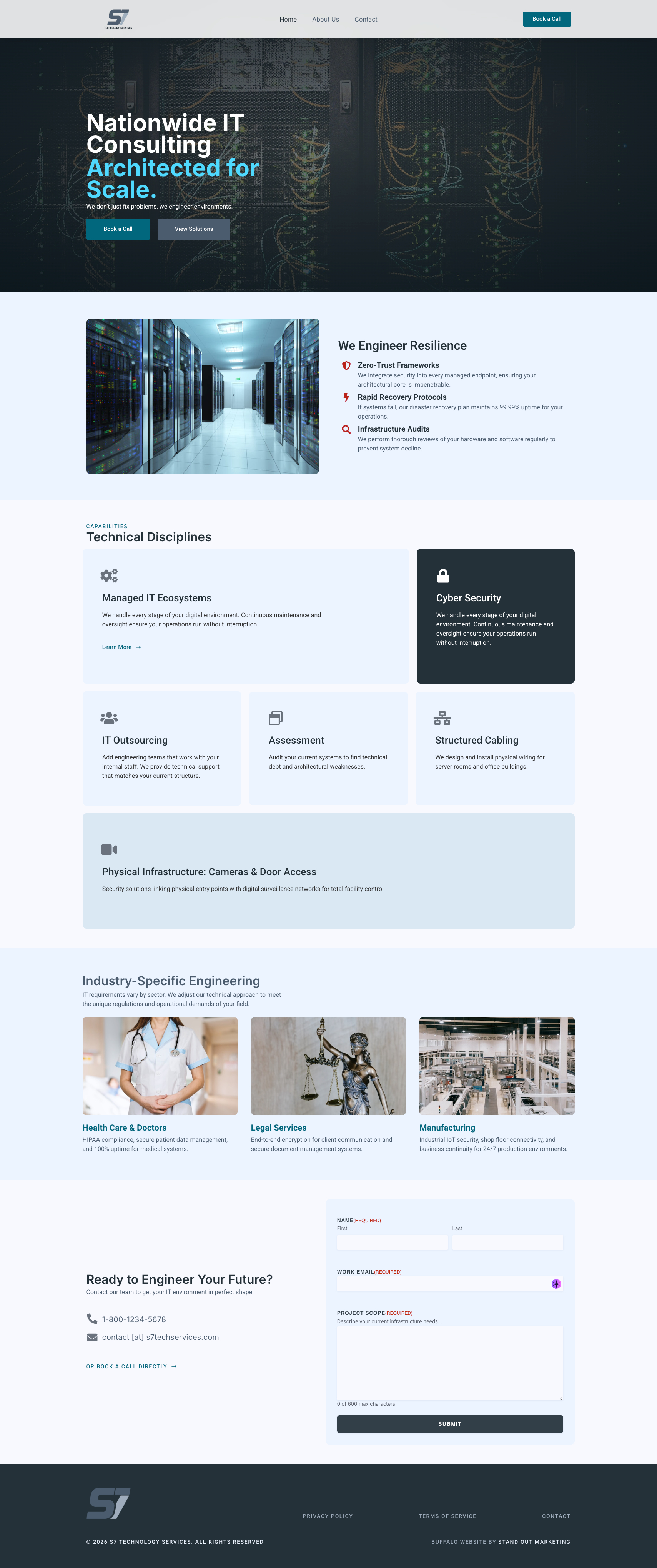 S7 Technology Services Landing page