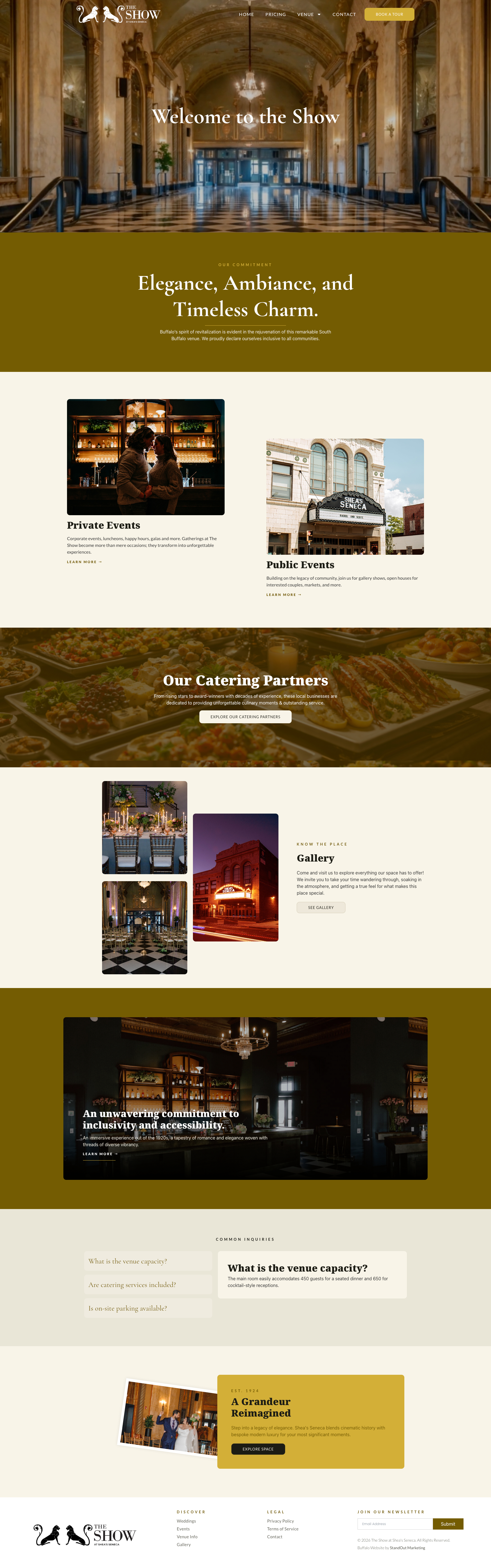 Luxury Venue Landing page