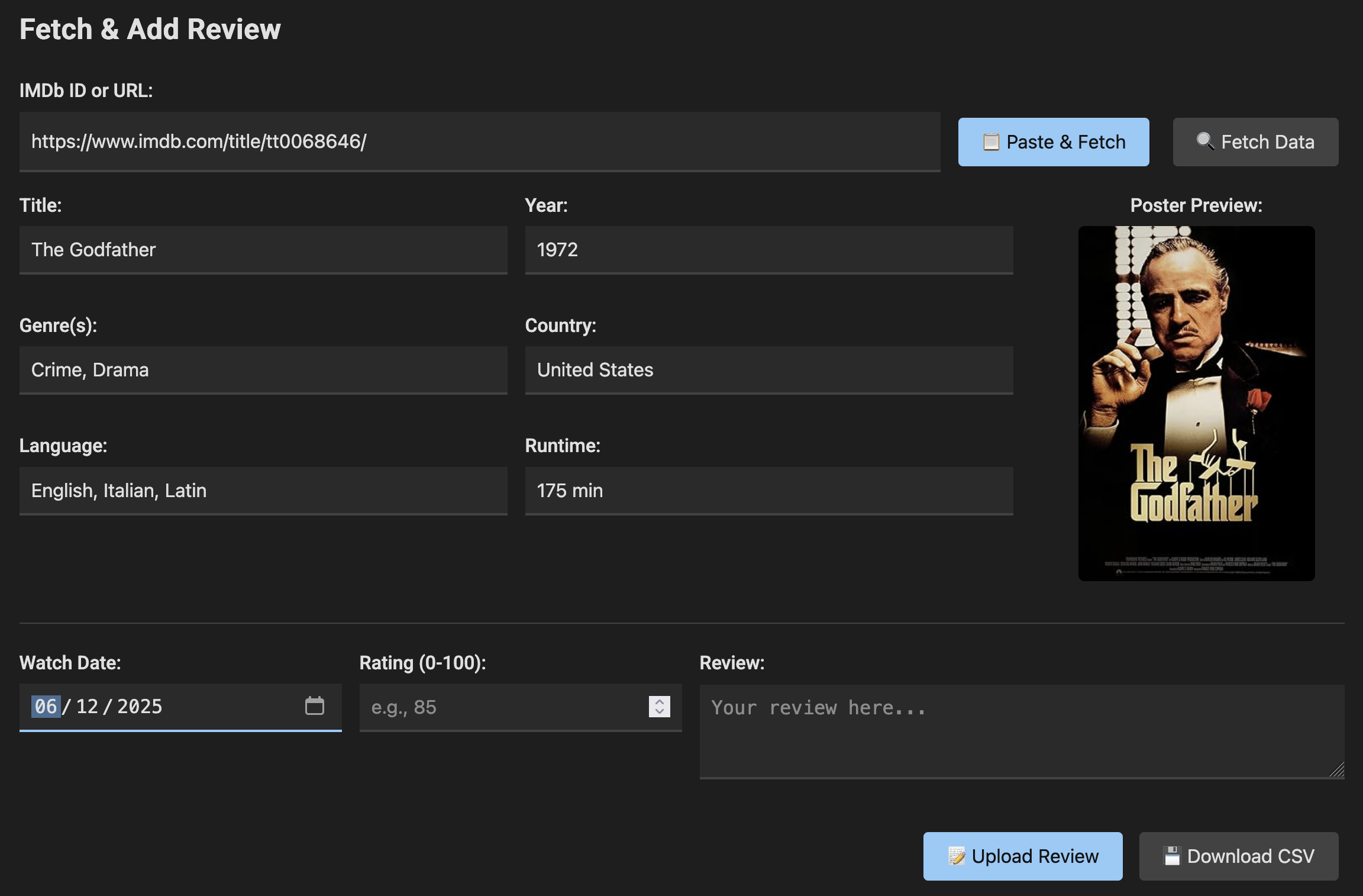 Movie Review Tracker